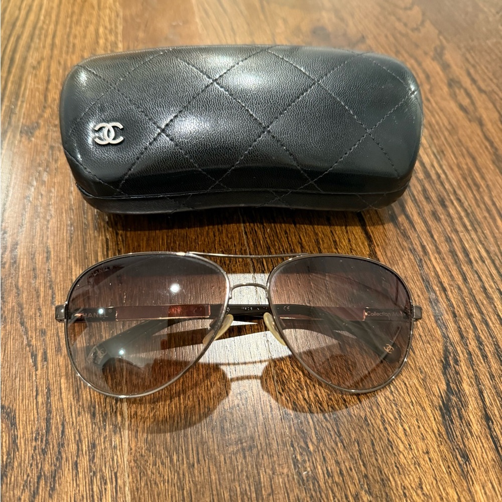 Chanel | Brown Aviator Sunglasses